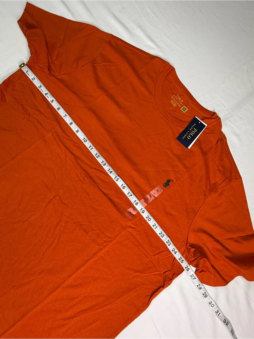Big and Tell Polo Ralph Lauren Orange Green Pony Classic Fit Crew Neck T-Shirt